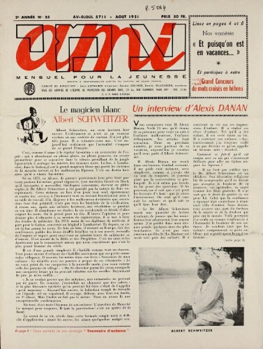Ami : Mensuel pour la Jeunesse. Vol.02 N°25 (01 août 1951)